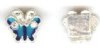 1 10x11mm Silver with Light Blue/Blue Epoxy Butterfly Slider